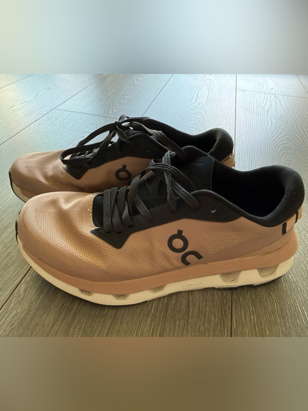 On Running Women's Athletic Sneakers in Rose Gold and Black